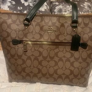 Coach Signature Brown and Black Tote Bag